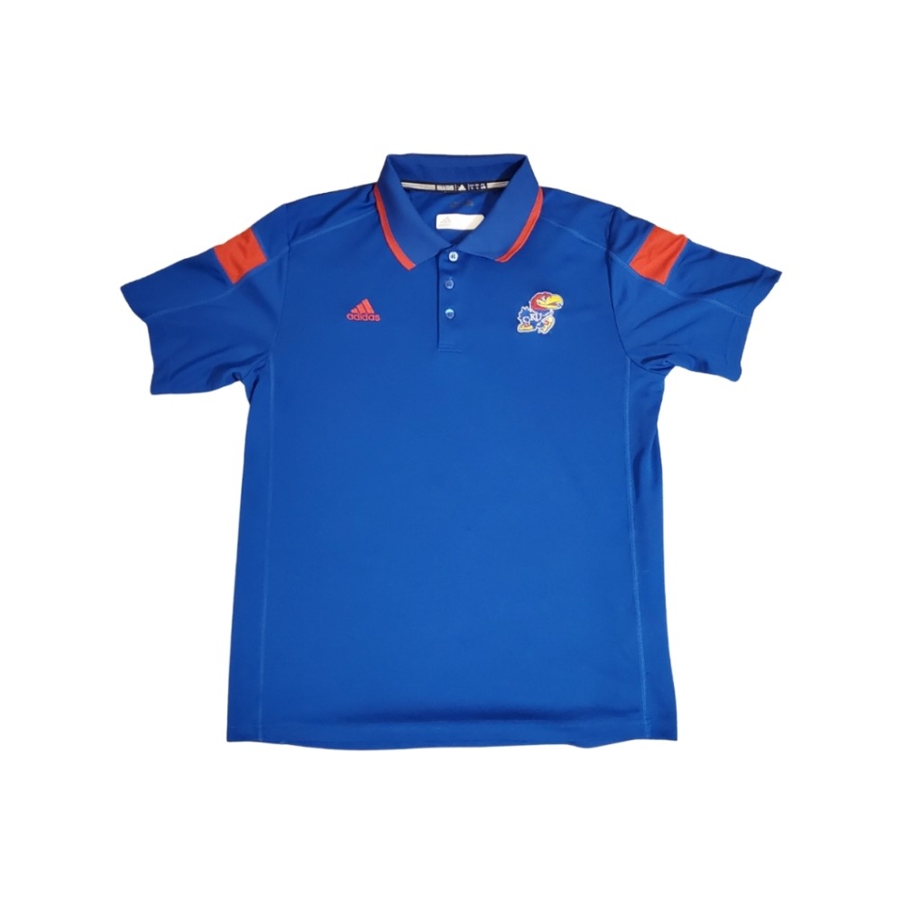 Adidas Climatite Jayhawks KU football polo